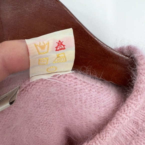 Vintage Pastel Pink Cropped Angora Short Sleeves Sweater - Picture 10 of 10